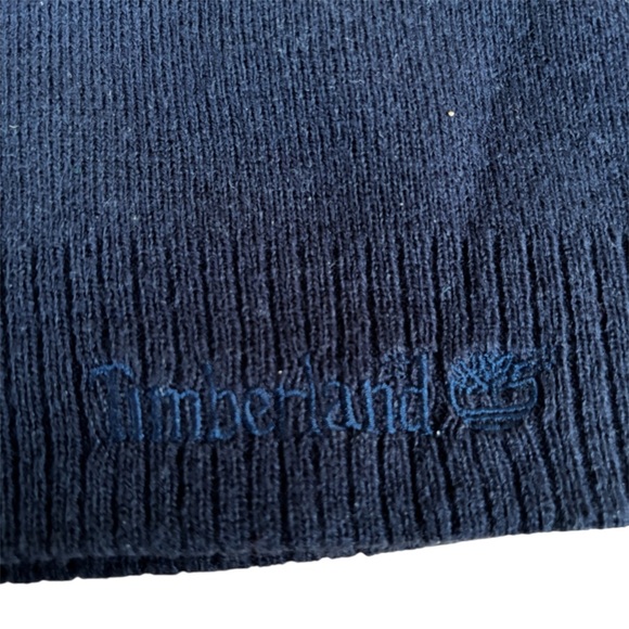 Timberland Unisex Knit Beanie Hat One Size OSFA Navy Tree Logo Winter - Picture 2 of 3